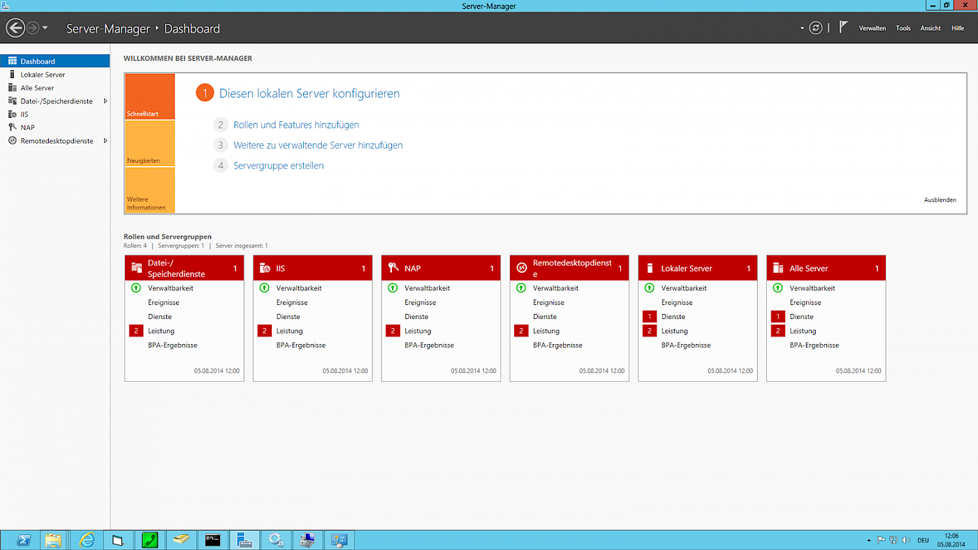 Screenshot: Funktionen Server03
